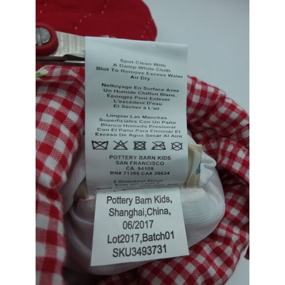 Pottery Barn Kids Ari Christmas Stocking Gingham Holiday Quilted Red Xmas - Picture 9 of 10